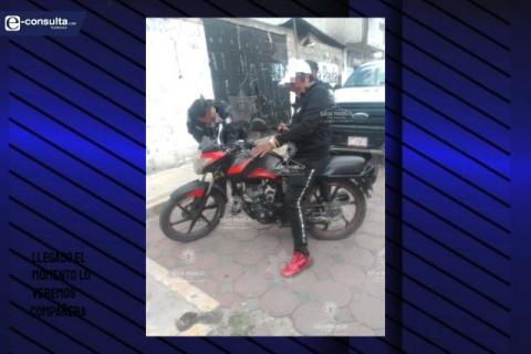 Motocicleta robada es recuperada en San Pablo del Monte