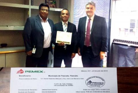 Autoriza PEMEX donación de 120 toneladas de asfalto al ayuntamiento de Tlaxcala