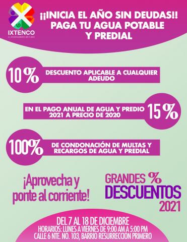 Anuncia Ixtenco, campaña decembrina de descuento en impuestos