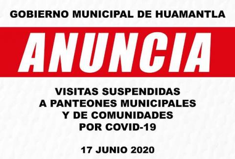 Permanecerán cerrados en Huamantla panteones municipales por COVID-19