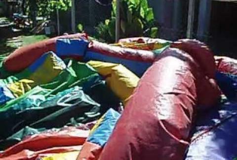 Explota juego inflable en fiesta infantil en SPM; reportan una lesionada