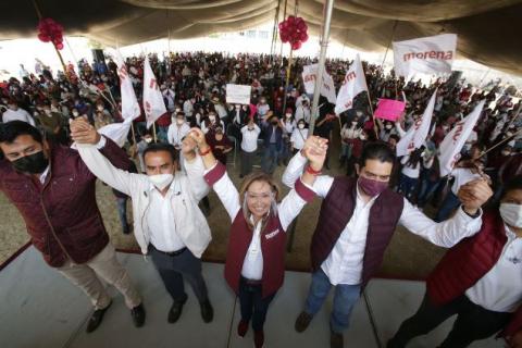 Lorena Cuéllar se reúne con simpatizantes de MORENA en San Pablo Del Monte imagen 1