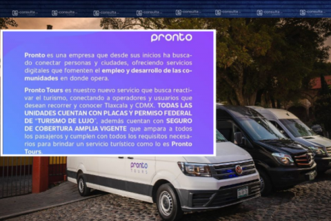 Pronto Tours reconoce irregularidad al operar con placas de Turismo
