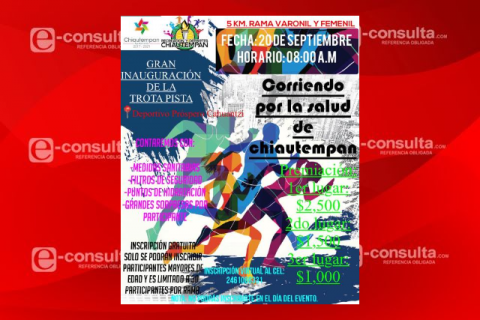 Invitan a correr por la salud de Chiautempan este 20 de septiembre