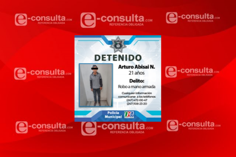 Atrapa policía de Huamantla a masculino por asalta con arma