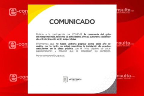Suspenden en Xicohtzinco grito de independencia