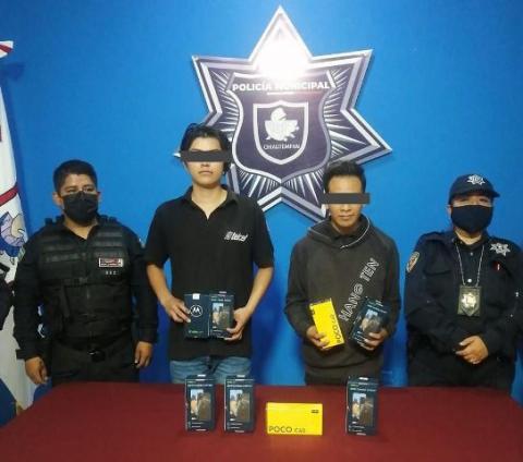 Detiene policía de Chiautempan a dos sujetos por robo