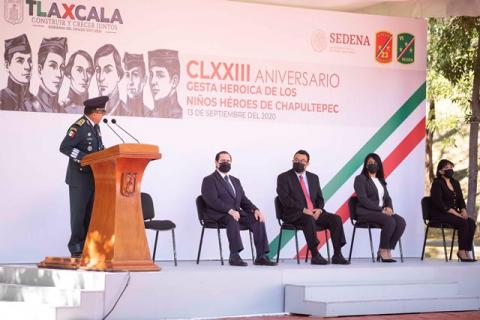Autoridades recuerdan gesta heroica de los Niños Héroes de Chapultepec