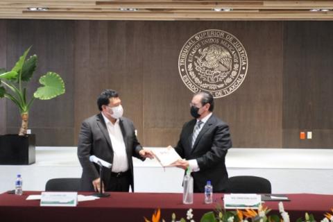 Firman TSJE y Saetlax convenio para promover la anticorrupción