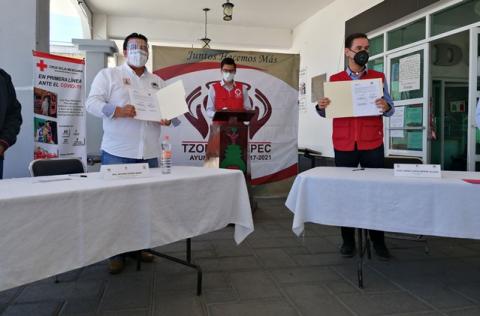 Tzompantepec se suma al apoyo de la Cruz Roja: Rivera