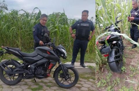 Recupera Policía de Chiautempan motocicleta con reporte de robo