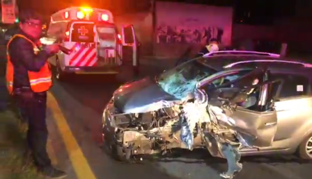 Aparatoso accidente sobre la carretera Chiautempan- Puebla