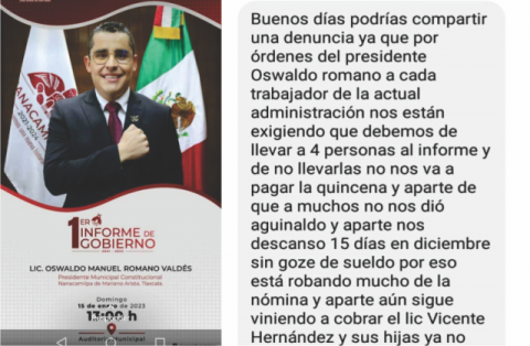 Alcalde Nanacamilpa abusa del poder: condiciona pago de quincena