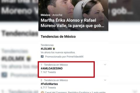 Amanece Twitter con tendencia de #AMLOASESINO