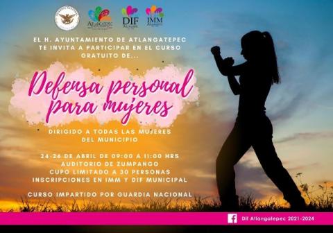 Anuncian taller de defensa personal para mujeres en Atlangatepec
