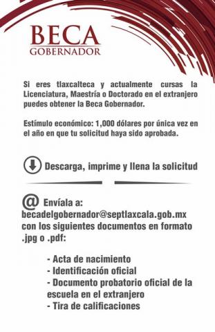 Siguen abierto registro para acceder a la “Beca Gobernador”