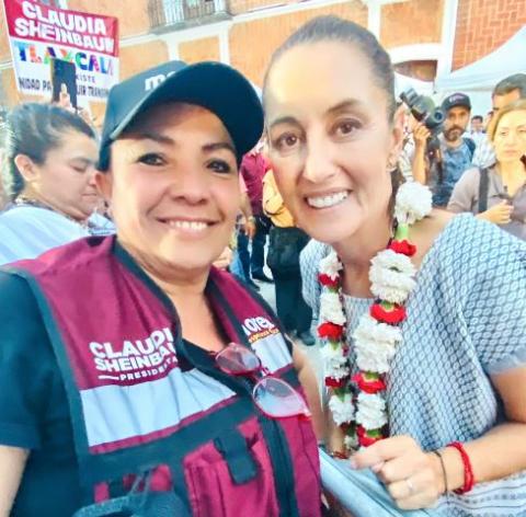 Blanca Cesar y Sheinbaum piden voto masivo para Morena en Zacatelco