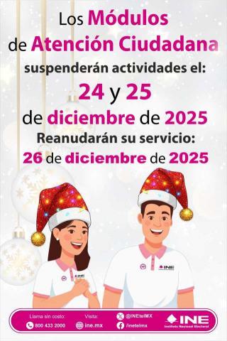 Módulos suspenderán actividades durante la última semana de 2025: INE Tlaxcala imagen 1