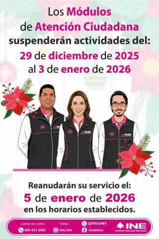 Módulos suspenderán actividades durante la última semana de 2025: INE Tlaxcala imagen 2