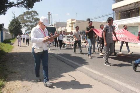 Acompaña CEDH manifestaciones de normalistas, en Tlaltelulco y SPM imagen 2