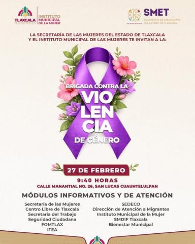 Llegará brigada contra la violencia de género a San Lucas Cuauhtelulpan