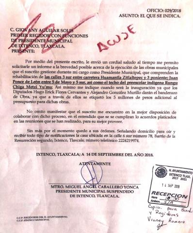 Alcalde interino de Ixtenco quiere hacer caravana con sobrero ajeno