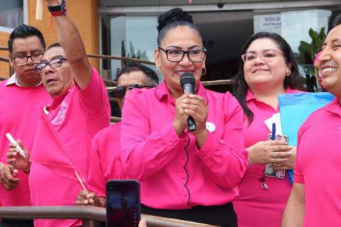 Luz María Flores va por la Secretaría del SNTSS en Tlaxcala