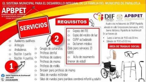 Abren convocatoria para la gestión de aparatos funcionales en Papalotla