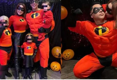 La familia de Eduin Caz celebra Halloween disfrazados de Los Increíbles