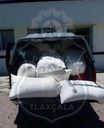 Aseguran policías material robado a tren que pasó por Huamantla