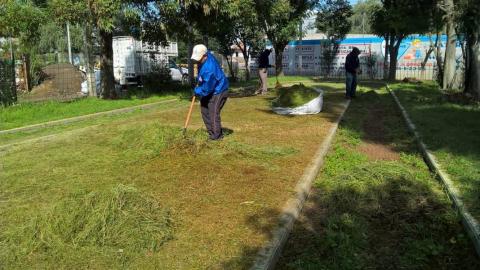 Áreas verdes reciben mantenimiento en Chiautempan
