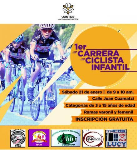 Alcalde de Xicohtzinco alista 1era carrera ciclista infantil imagen 2