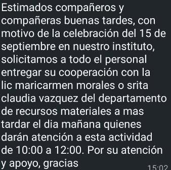 Obligan a personal del ITST cooperar para celebración del 15 de septiembre imagen 1