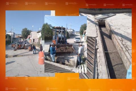En San Lucas Tecopilco implementan programa de desazolve por temporada de lluvias imagen 1