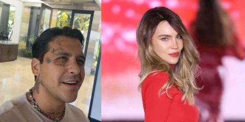 Christian Nodal se burla de la caída que sufrió Belinda en París