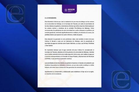Ayuntamiento de Tlaxcala coadyuva para la solución del conflicto en San Sebastián Atlahapa