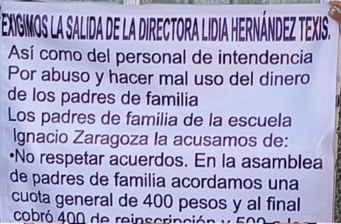 Cierran primaria en Zacatelco porque la directora puso de tesorera a su cuñada