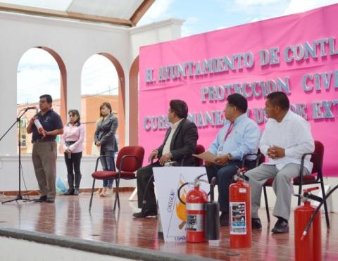 Capacita PC de Contla a la ciudadanía en el manejo de extintores imagen 1