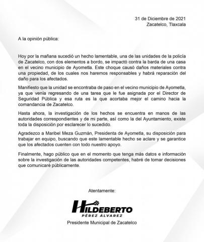 Alcalde crudo sale a declarar sobre accidente de policías de Zacatelco imagen 1