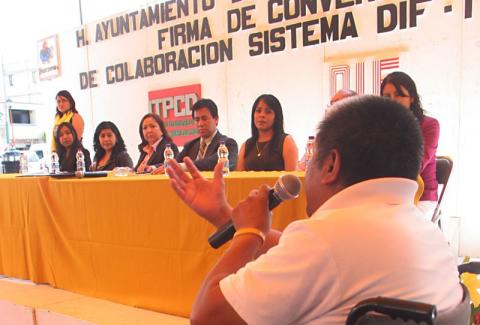 Suman ITPCD y Ayuntamiento de Chiautempan esfuerzos a favor de personas con discapacidad
