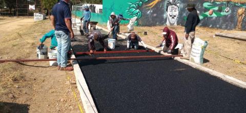 Papalotla tendrá trotapista de tartán, la obra lleva un avance del 80 por ciento