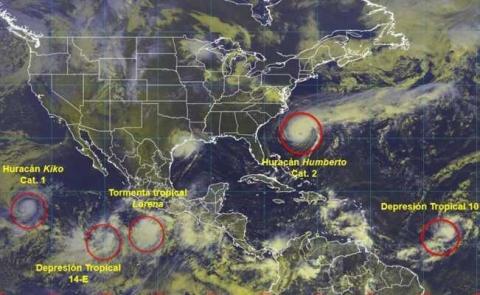 La tormenta tropical Lorena se localizó a 345 kilómetros al sur de Zihuatanejo, Guerrero