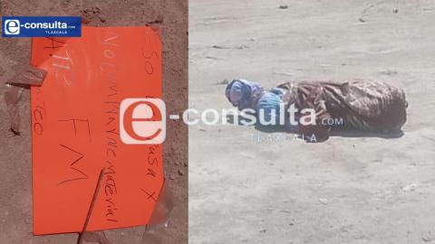 Localizan encobijado en Mazatecochco; tenía un mensaje firmado por FM