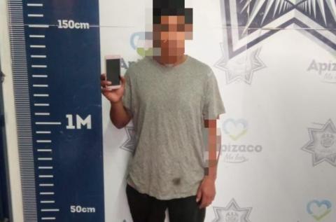 Detiene Policía de Apizaco a sujeto por robo en agravio a una menor de edad