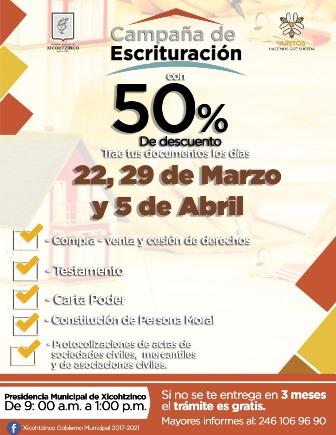 Pondrá en marcha campaña de escrituración en Xicohtzinco