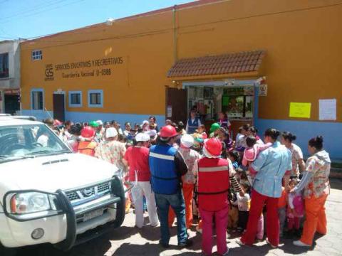 Evalúa Protección Civil Capitalina simulacro en guardería de Ocotlán
