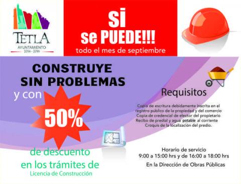 Ayuntamiento de Tetla lanza la campaña “Construye Sin Problemas”