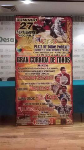 Presentan cartel de corrida de toros de la feria del chileatole Tepetitla 2015 imagen 2