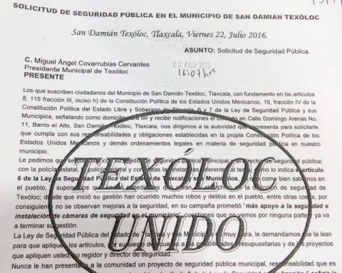 Habitantes de Texoloc piden cuentas a alcalde sobre seguridad