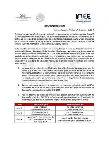Sismos salvan a maestros de evaluación; podrán posponerla